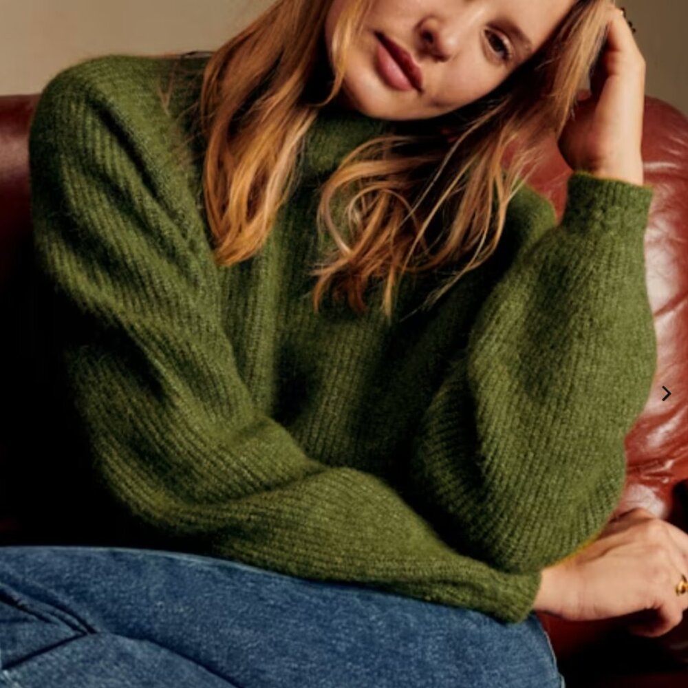 Sezane Otis Jumper Autumn Green - Size M - Picture 2 of 11